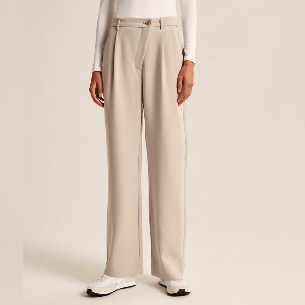 Abercrombie & Fitch Cream Straight Leg Pants